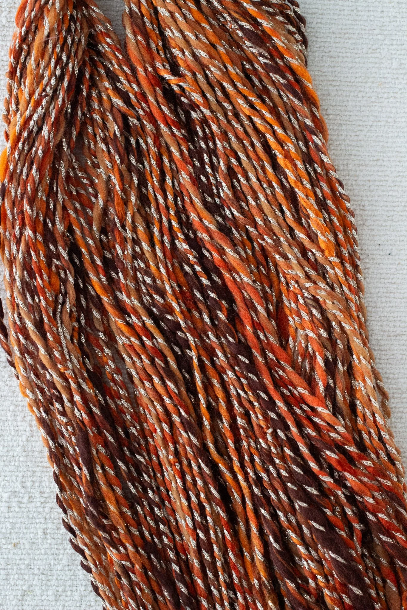 Fireplace Two Ply Worsted 10wpi Handspun Art Yarn