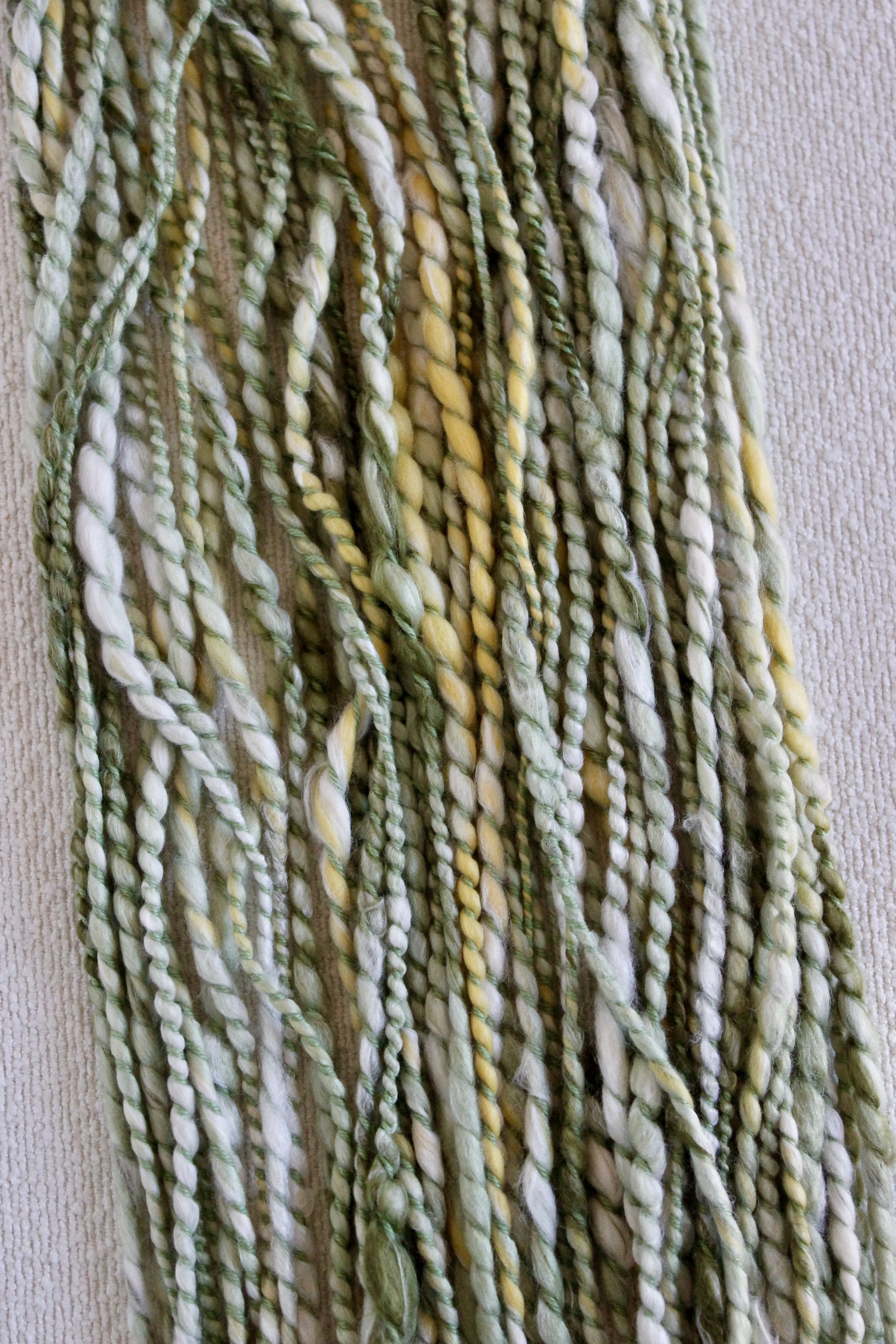 Handspun Art Yarn - Blooming Daisies - Vegan & Cruelty Free Yarn