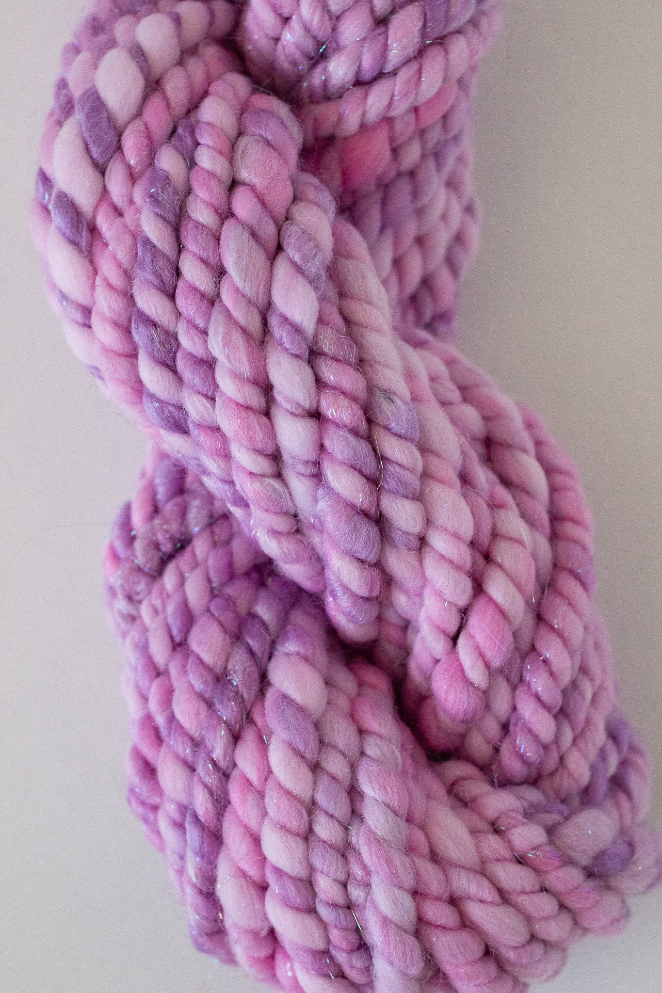Handspun Art Yarn - Lilac - Vegan & Cruelty Free Yarn
