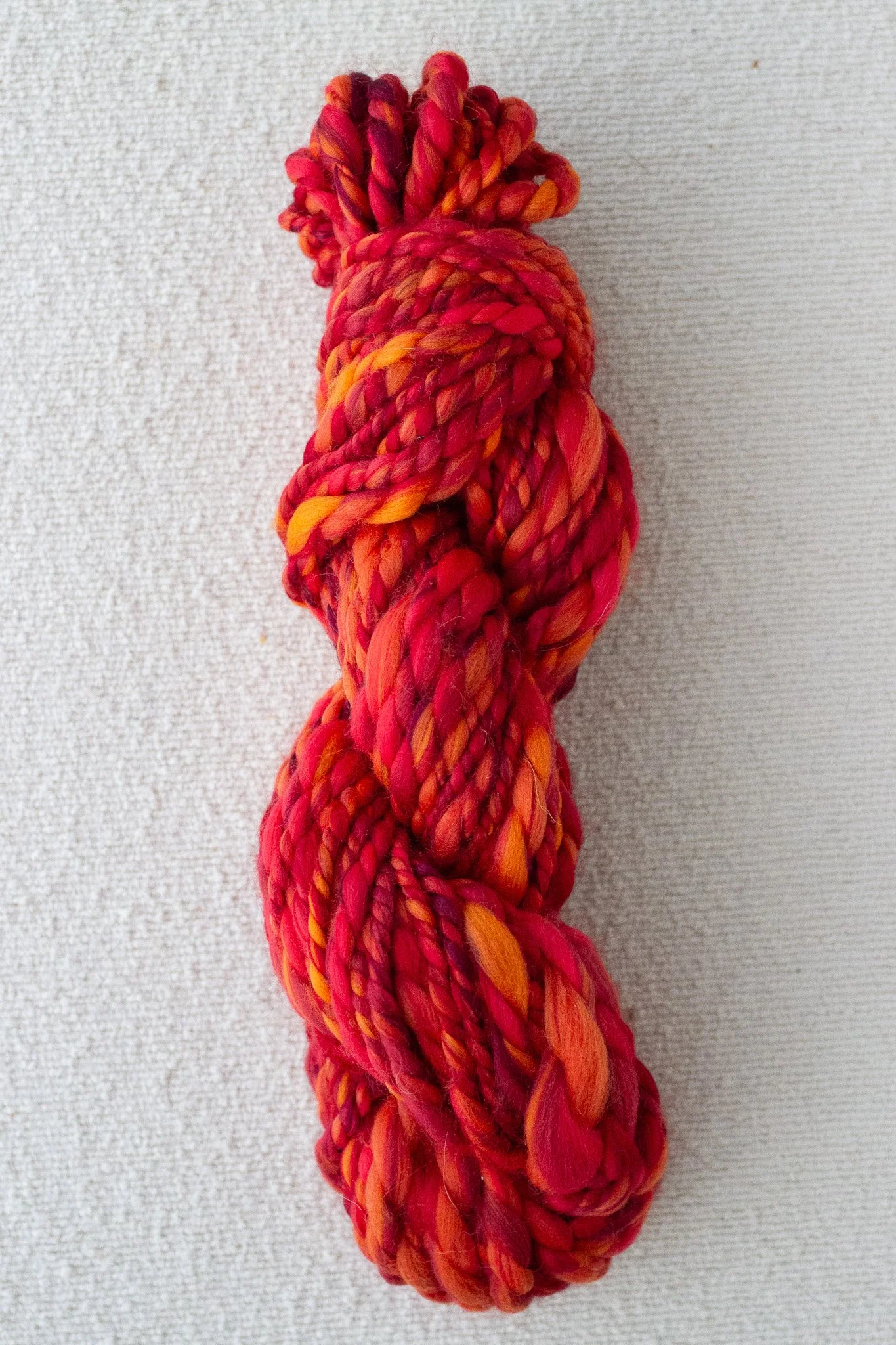 Handspun Two Ply Super Bulky Art Yarn Mulled Wine