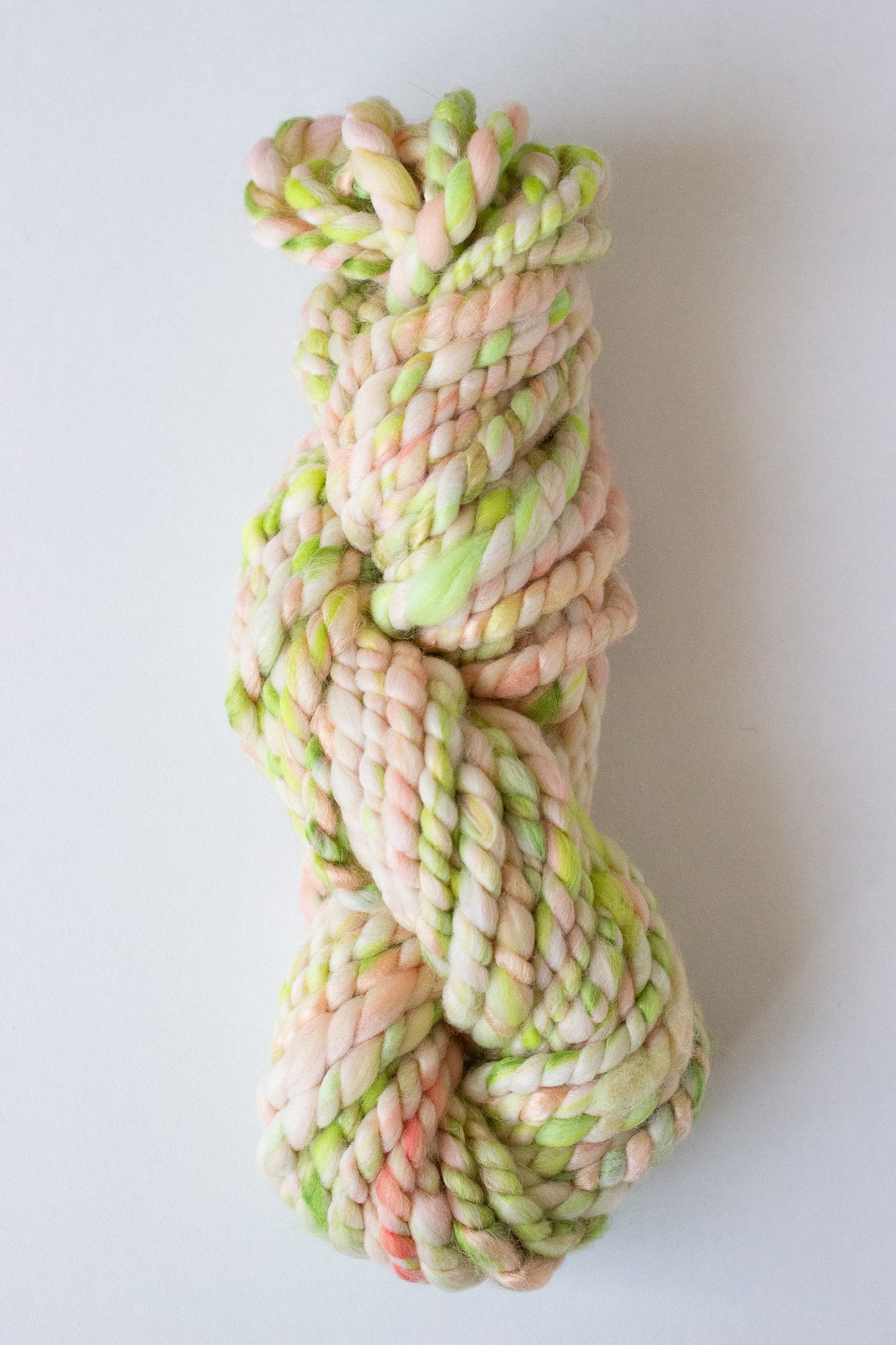 Handspun Art Yarn - Peach Tree - Vegan & Cruelty Free Yarn