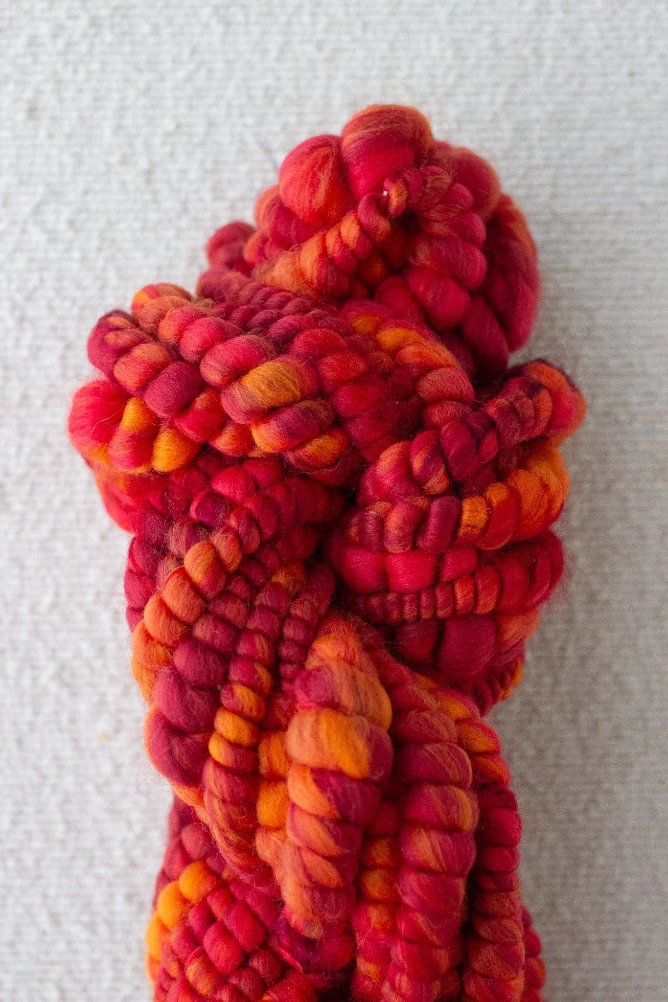 Handspun Jumbo Coiled Art Yarn Mulled Wine