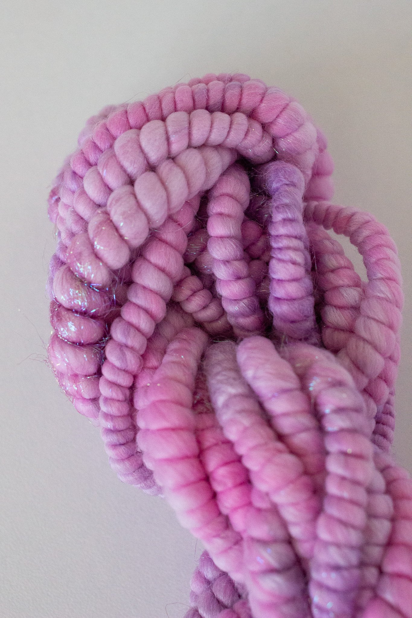Handspun Art Yarn - Lilac - Vegan & Cruelty Free Yarn