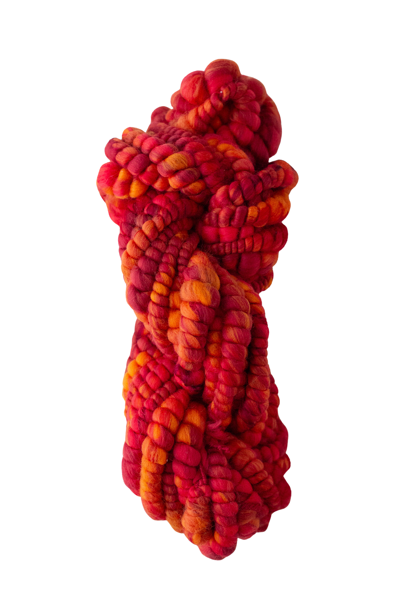 Handspun Jumbo Coiled Art Yarn Mulled Wine