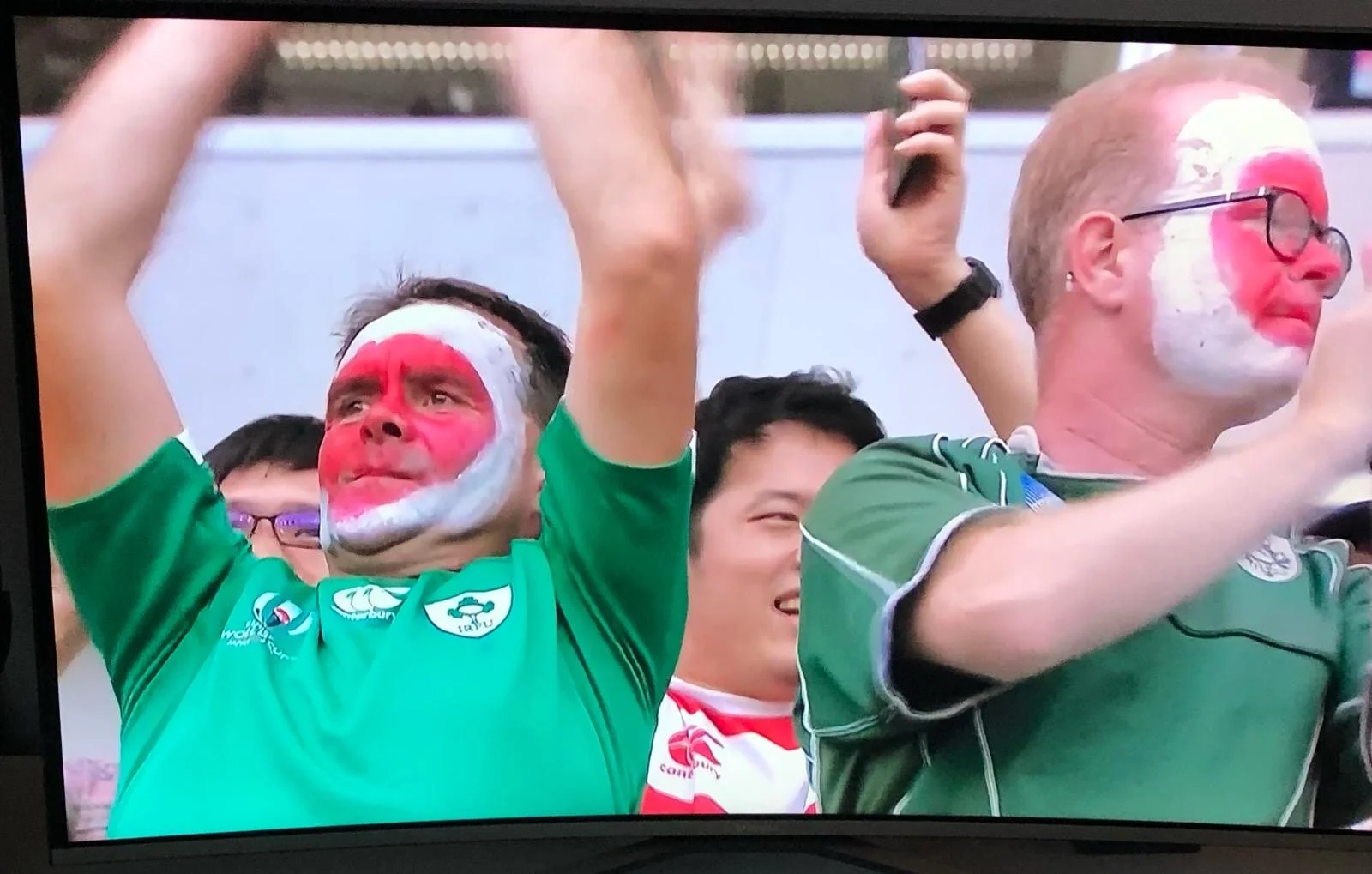 Being on global TV (twice in a day) with Japanese face paint