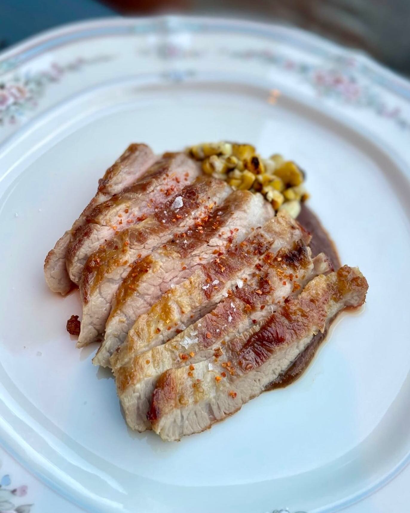 IBERICO PORK SECRETO // black garlic mole, roasted corn 🌽 

📸: @bighendycooks 

#barmignonette #mignonette #summer #corn #torontoeats