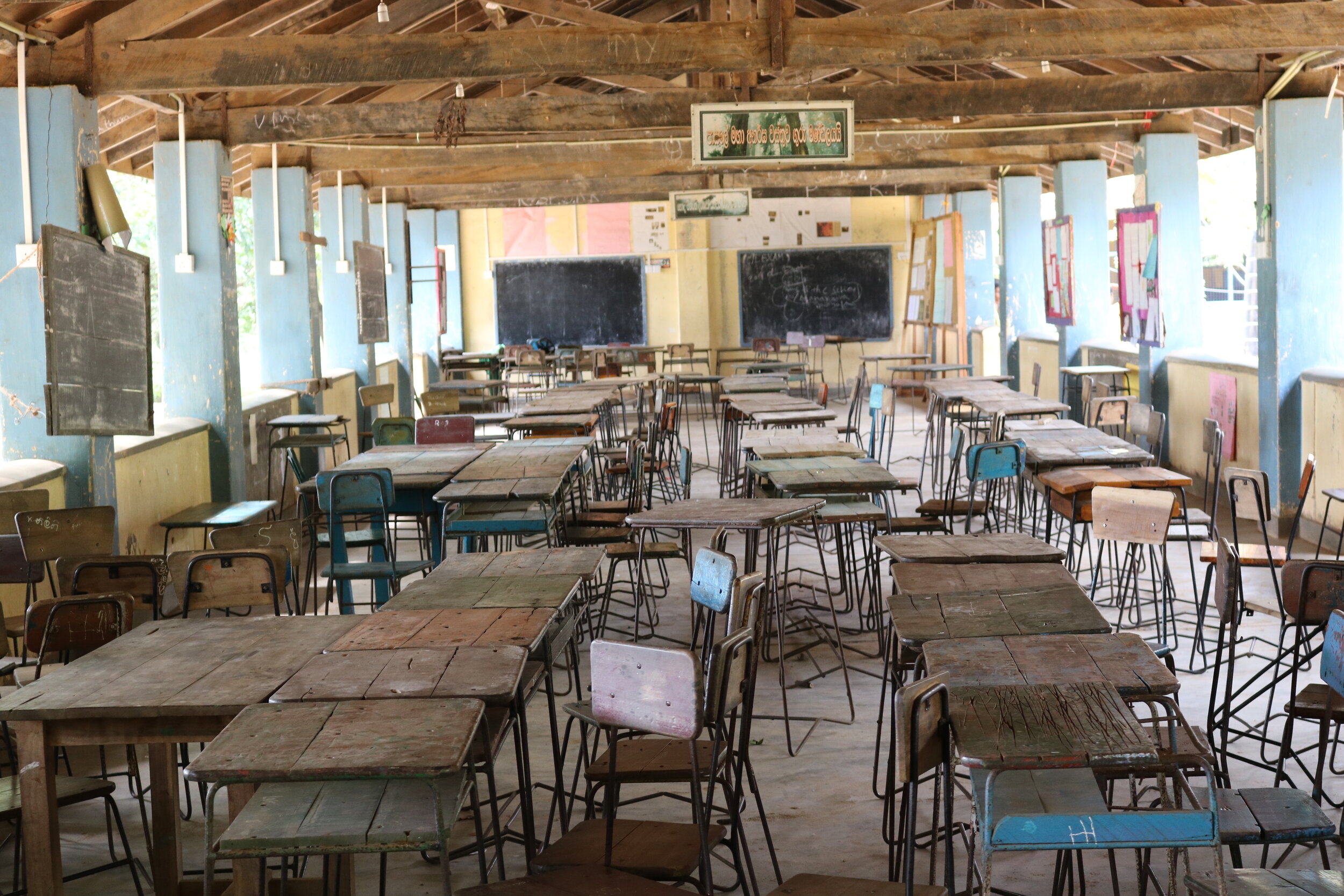 The Mailankulama school hall where three grades  are simultaneously taught.