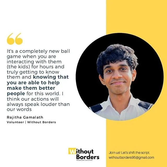 Rajitha is one of our most dedicated volunteers who has become a part of our communities both in Maradhana and Deraniyagala. It's an absolute pleasure for us to have him in our team and we're always inspired and moved by his dedication and resilience