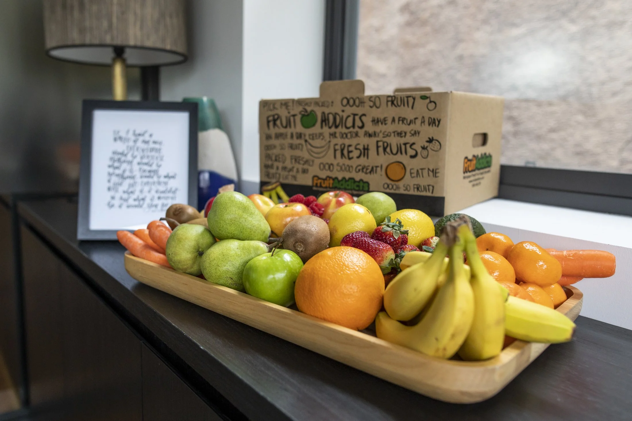 Order fresh fruit boxes for your Melbourne office from $30. Choose your size, set your delivery days, and add pantry extras like milk, nuts and coffee. Free trial available.
