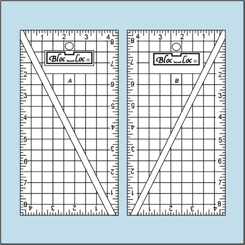 Bloc Loc Half Square Triangle Multiple-Size 4-1/2 Quilting Ruler with Grid  Lines