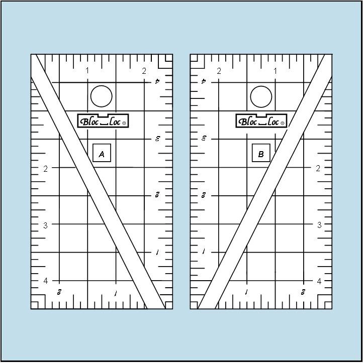 Bloc Loc Half-Rectangle Triangle 2:1 Ruler Large Set
