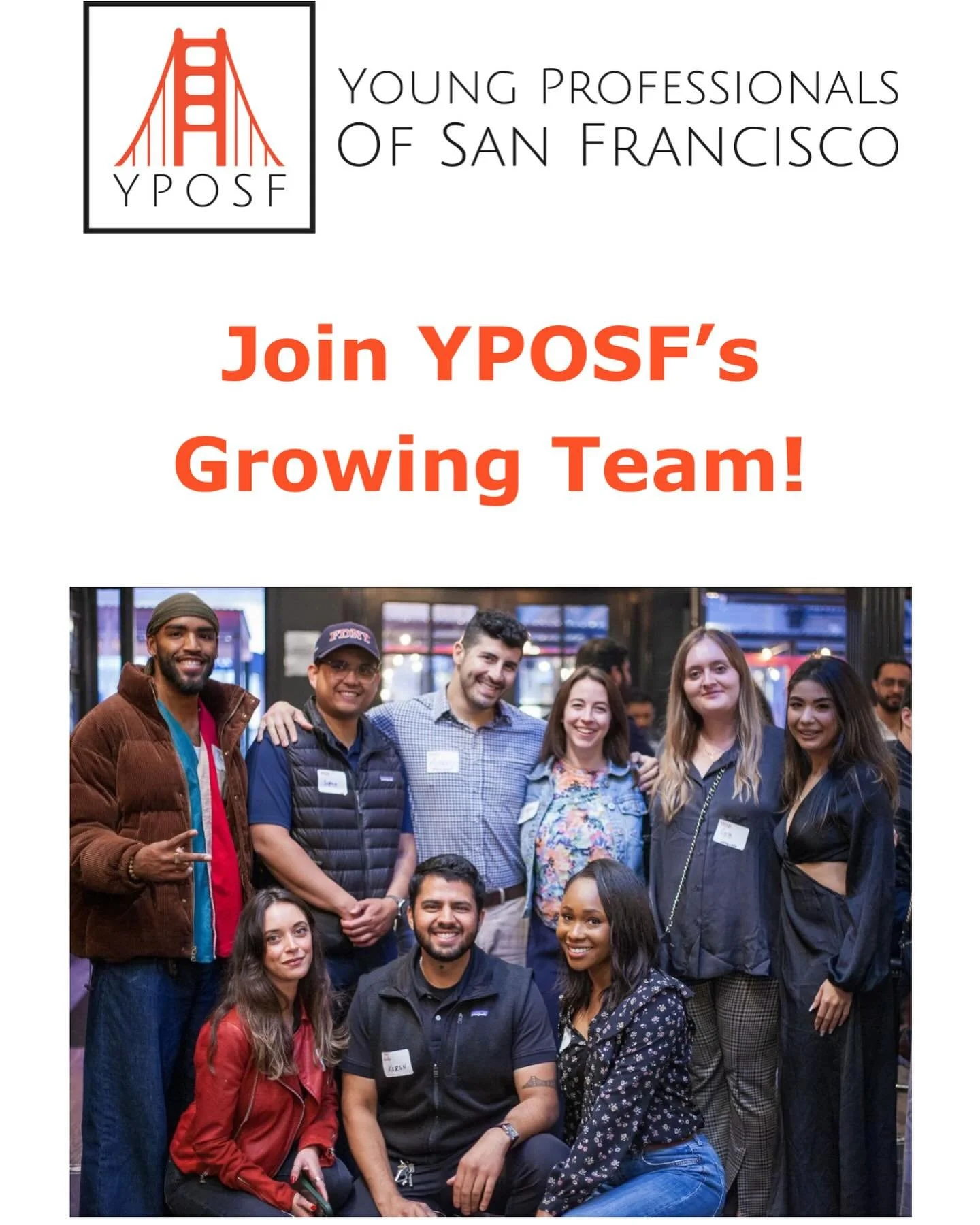 Want to get involved at YPOSF?? We invite you to apply for a Board position or as an Ambassador! Link in bio! 🙌🏻
Getting involved is an excellent opportunity to build your resume, gain leadership skills, and meet new friends!