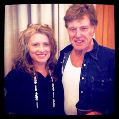  Cynthia Hill director of Private Violence at Sundance with Robert Redford 