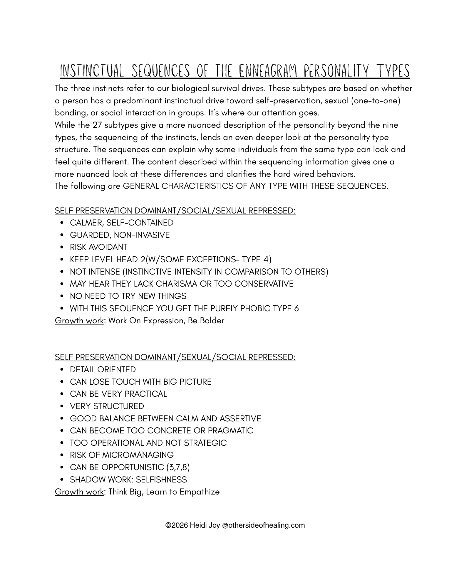 Instinctual Sequences