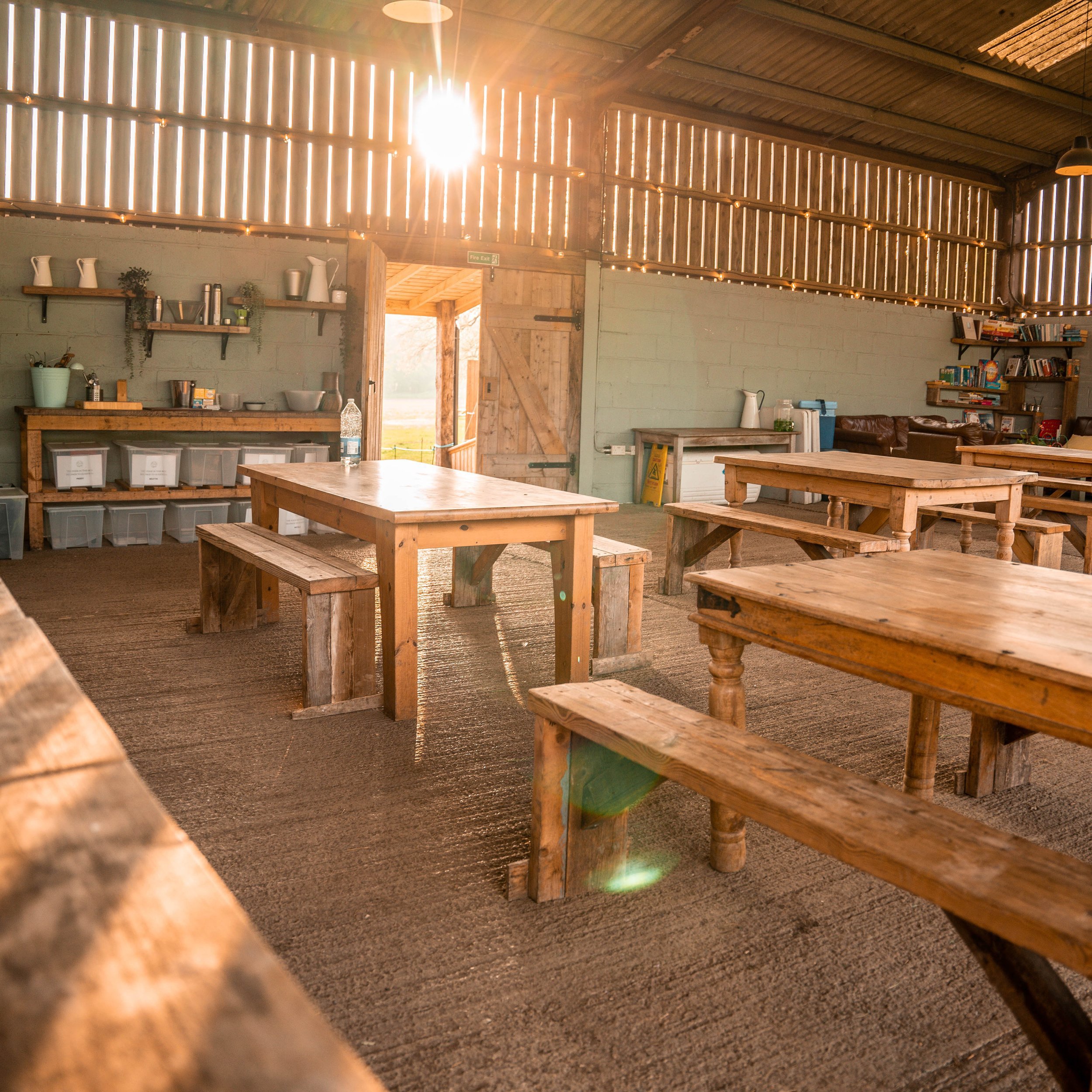 Reading corner &amp; board games in the barn