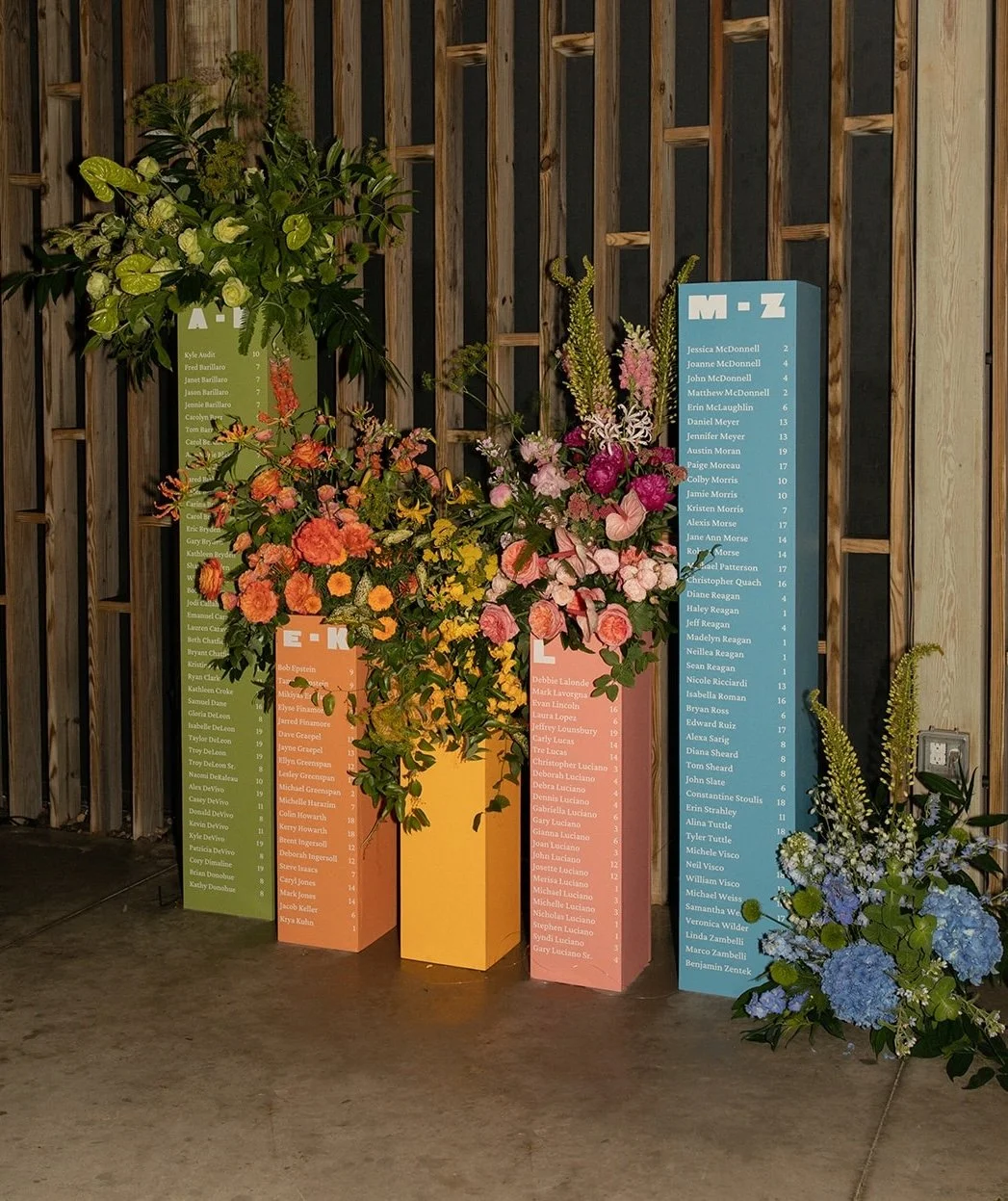 Seating arrangement flower display