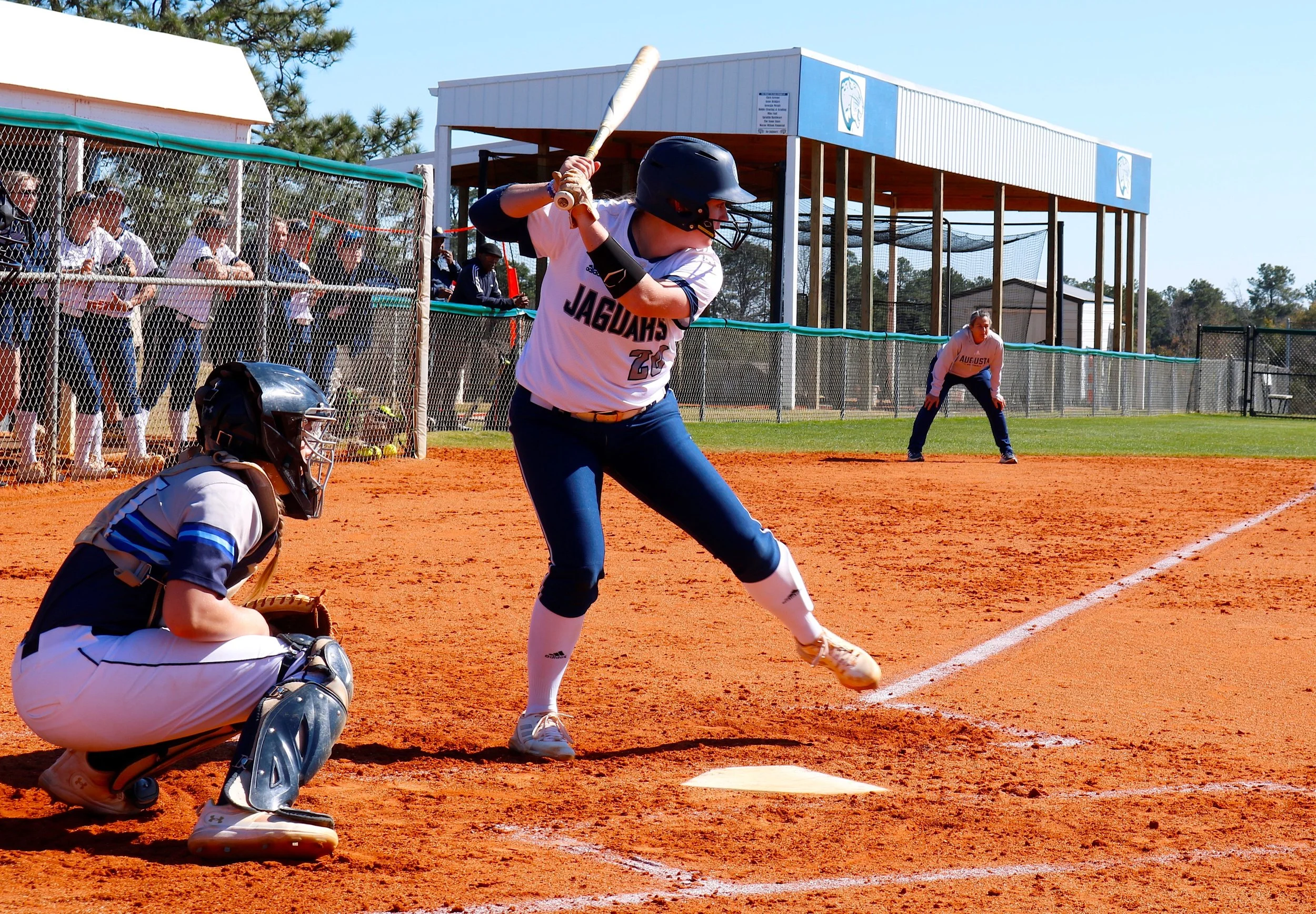 Augusta softball team splits doubleheader at home with Queens