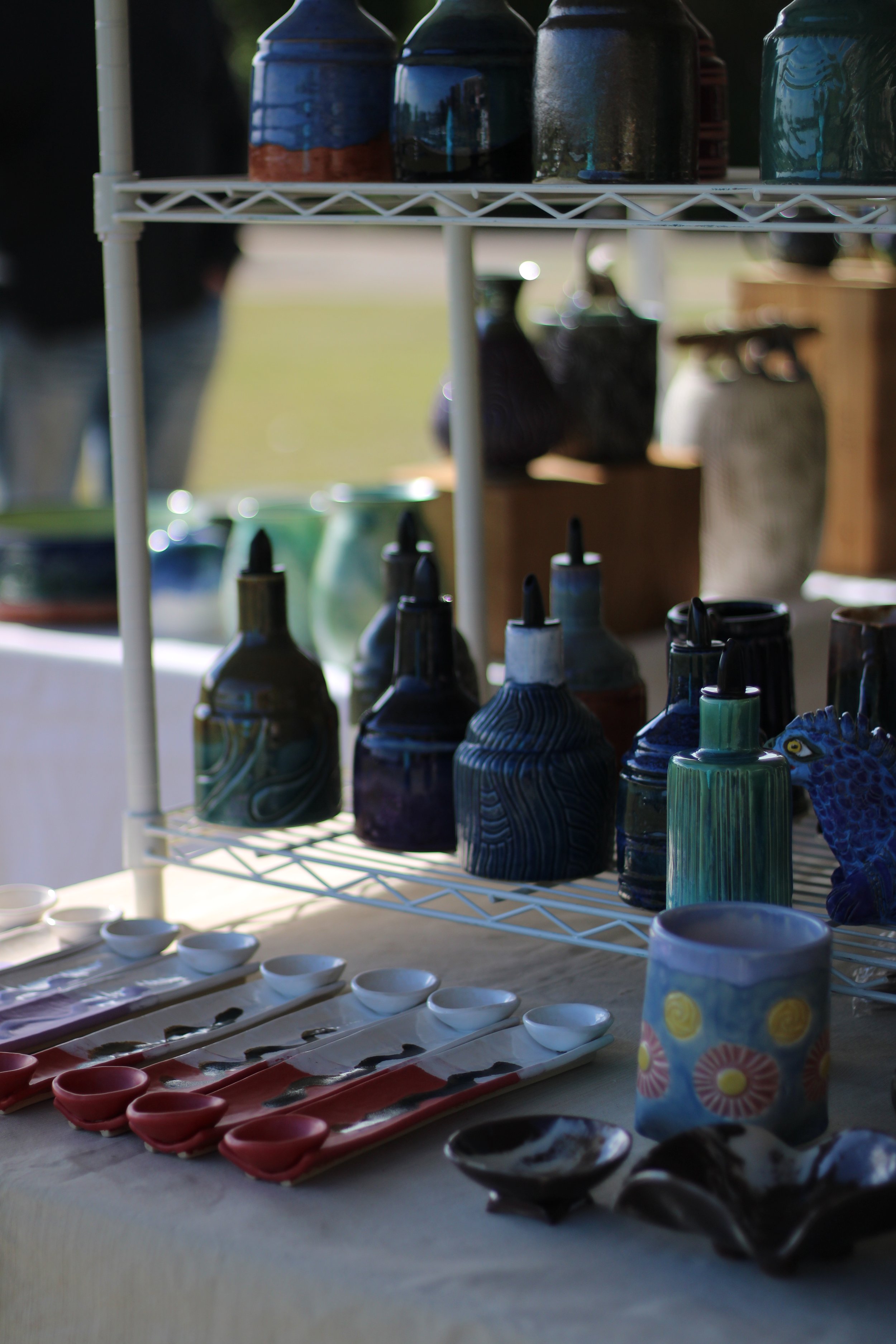  Michael Wetzel featured olive oil bottles and sushi plates in this year’s sale. He has taken ceramics courses at Augusta University for 12 years. 