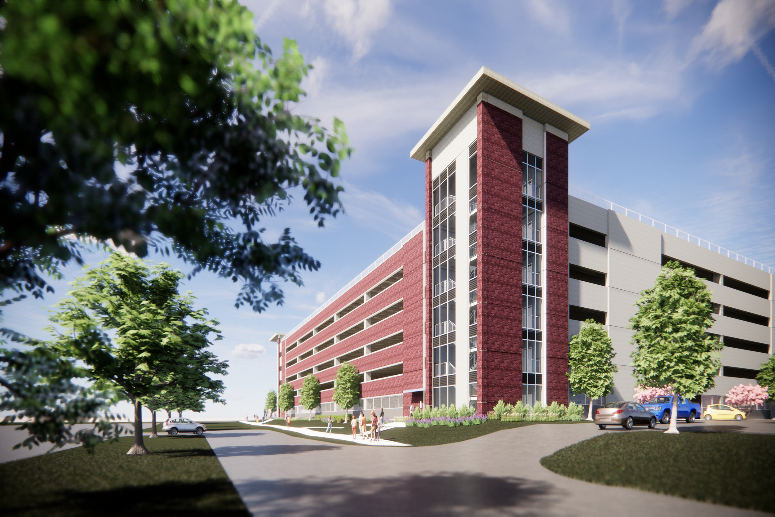 3D image renderings of parking deck.