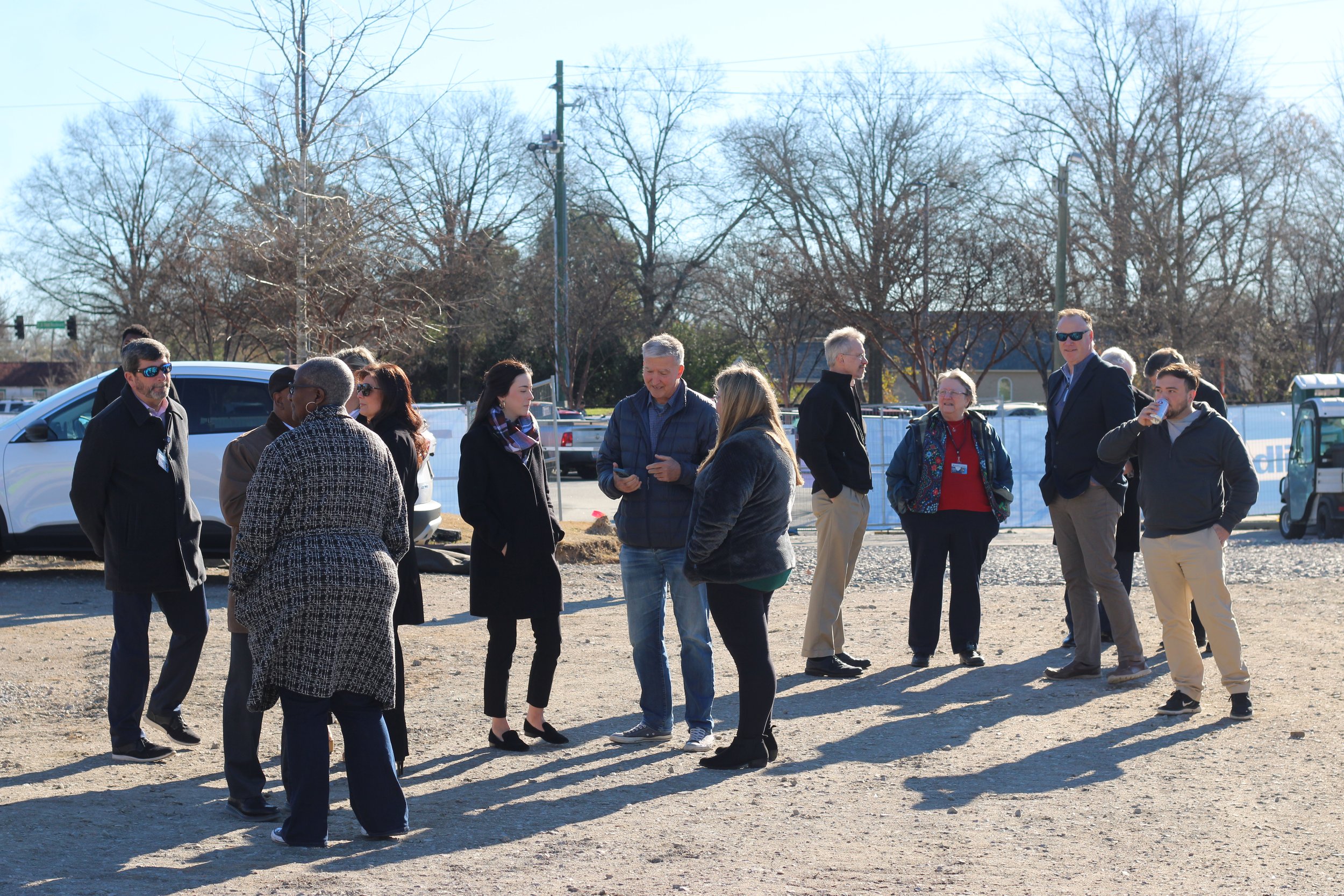  Crowd gathers before the groundbreaking on Jan. 29. 