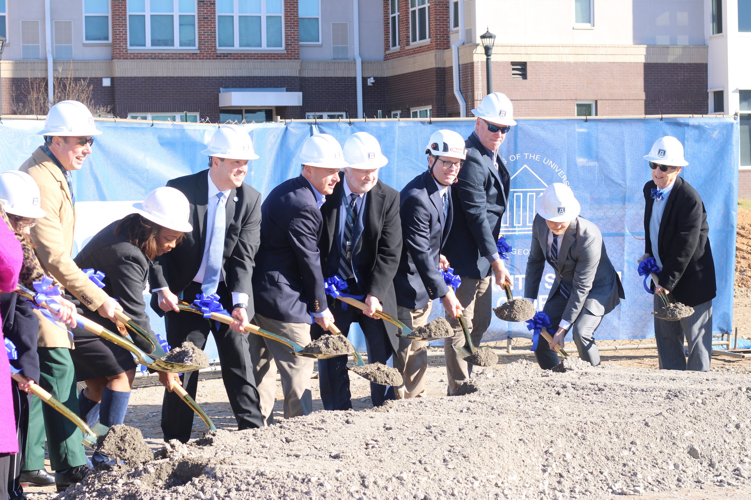  President Brooks Keel joined the AU community in breaking ground for the new parking deck. 