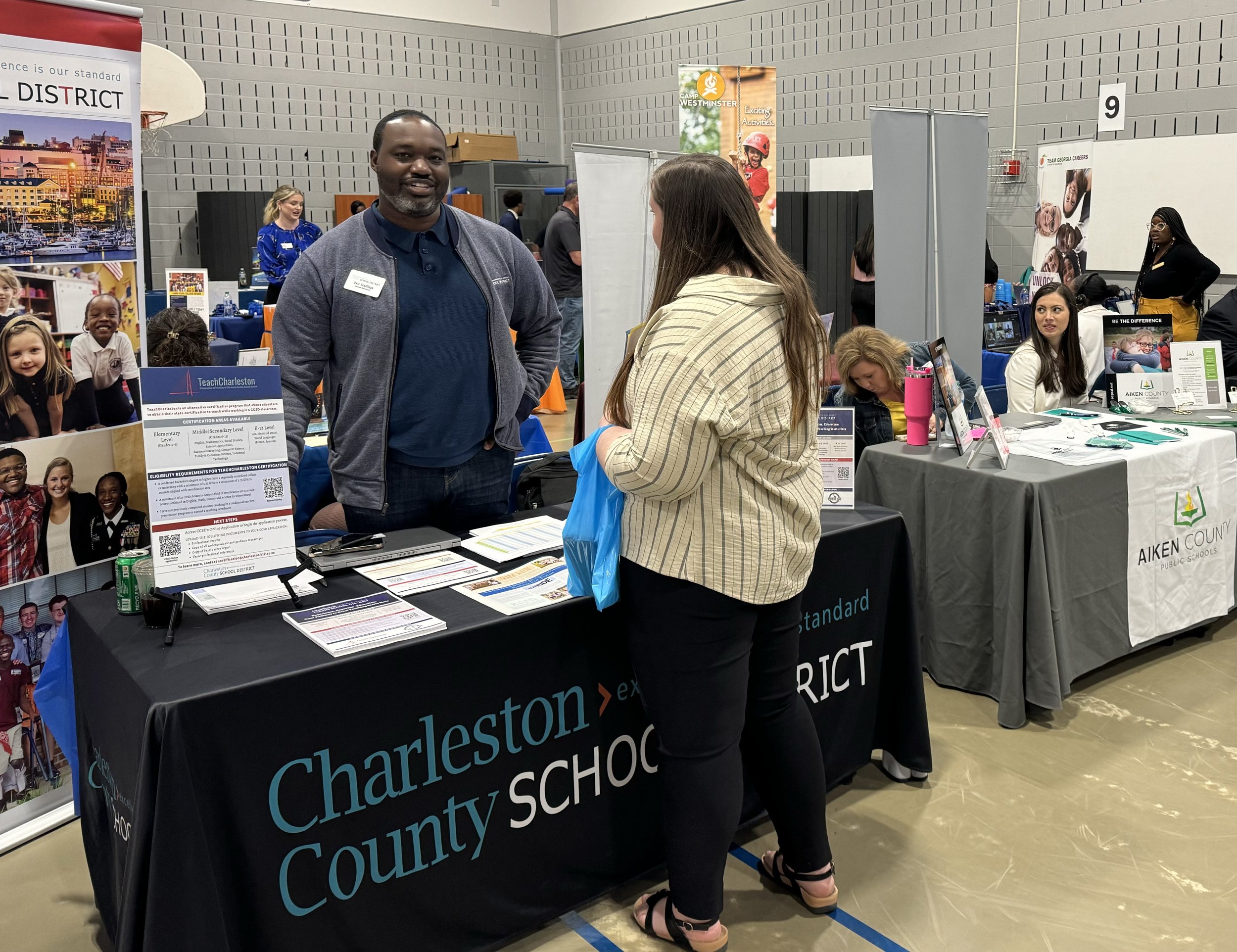  A student at the Charleston County School District table. 
