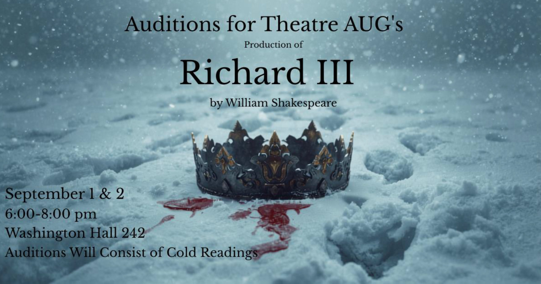 Auditions for 'Richard III' to be held Sept. 1-2 in Washington Hall
