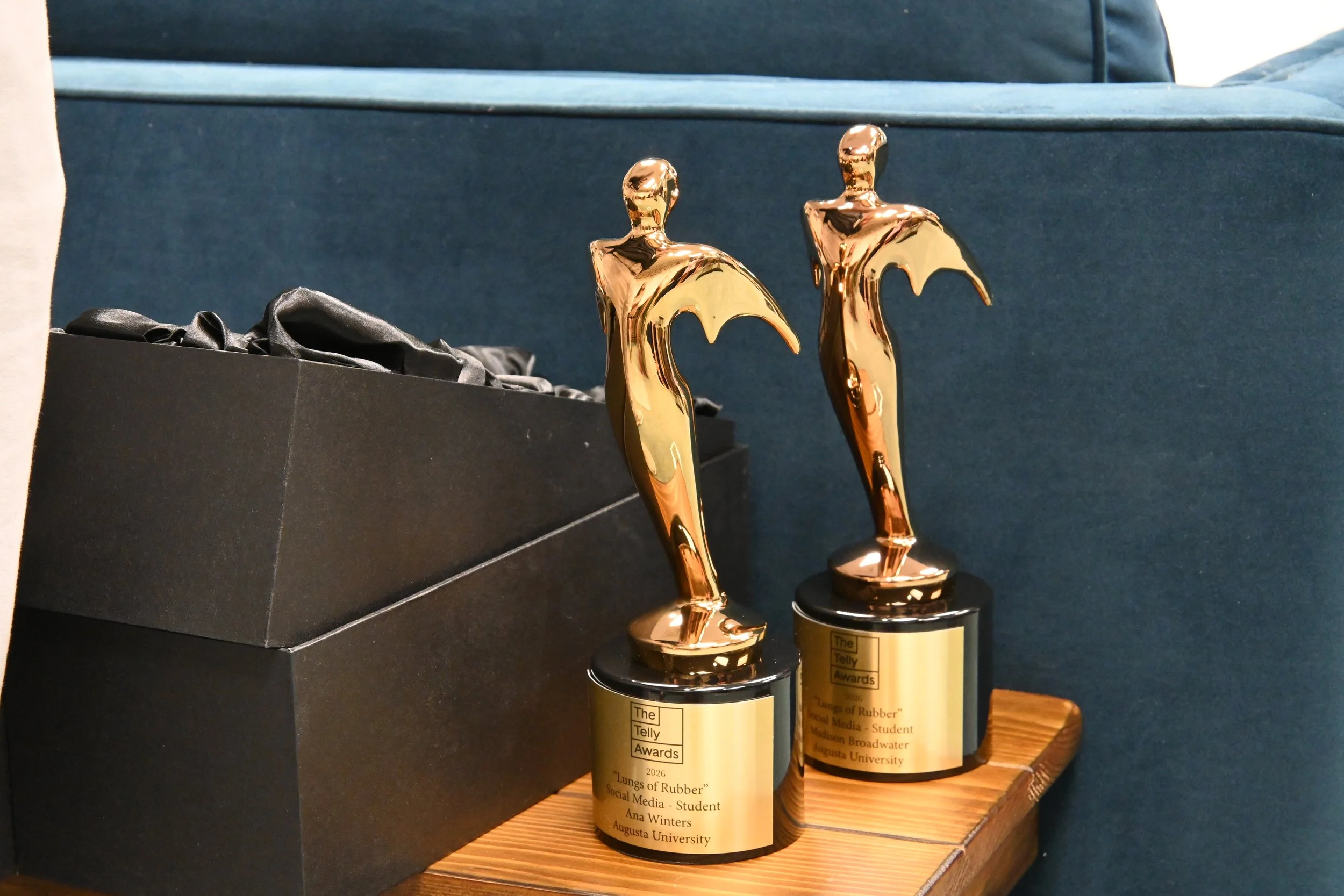 Communication students receive their Telly Awards in ceremony