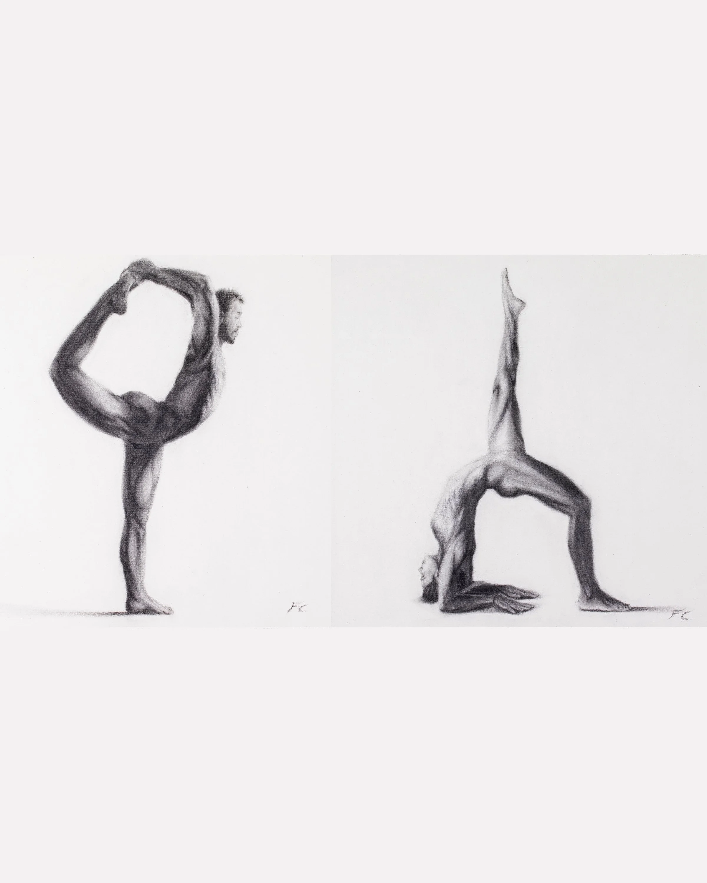 Yoga Pair, 10x10" each