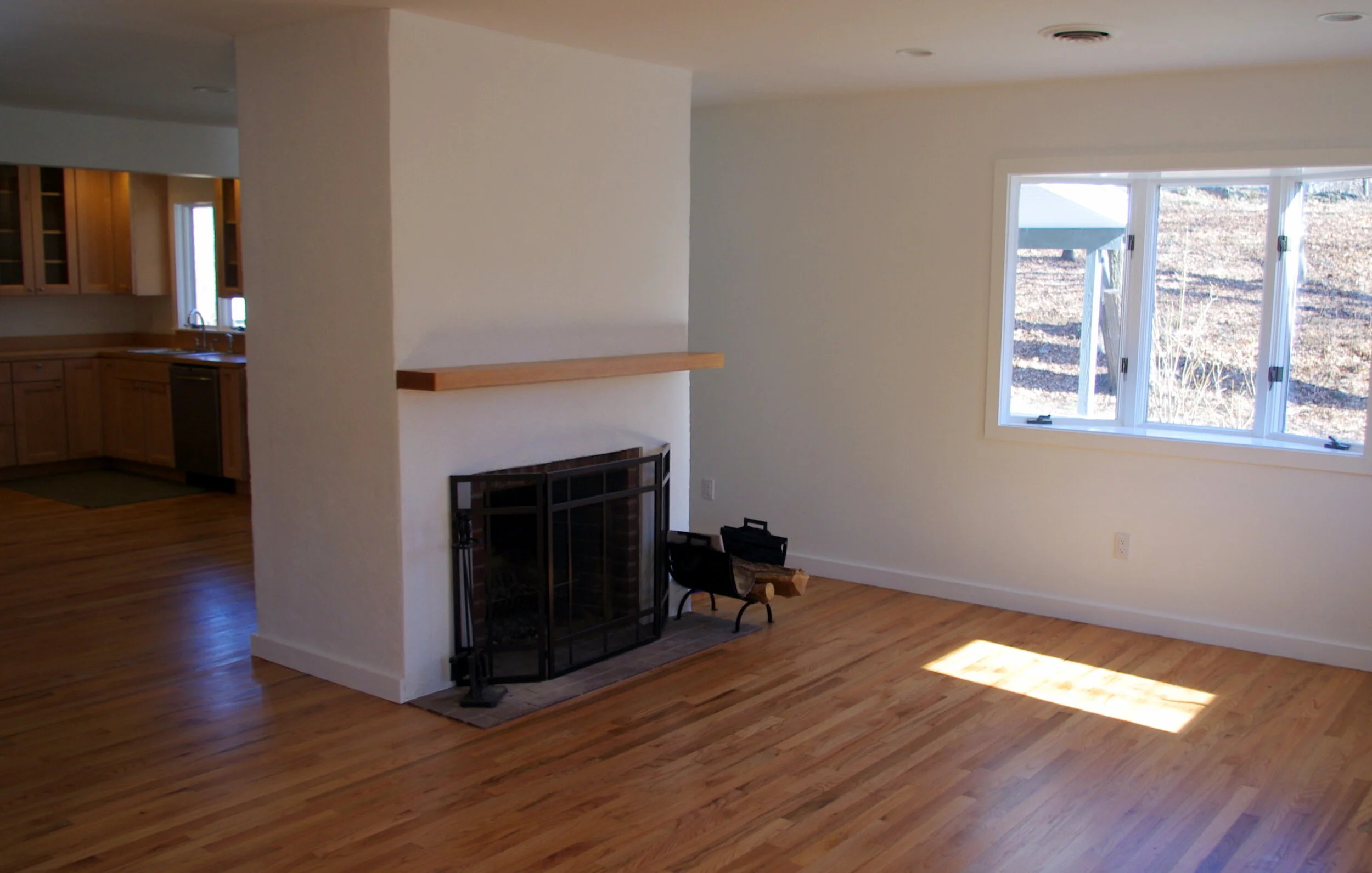 Clean, contemporary open living area