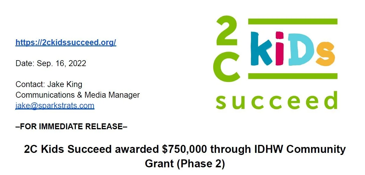 2C Kids Succeed awarded $750,000 through IDHW Community Grant (Phase 2)
