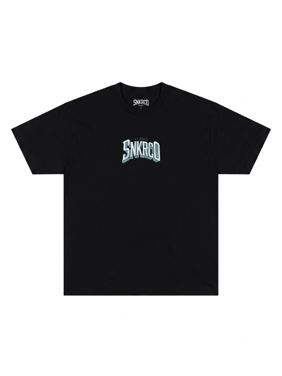 TEE SNKRCO WHITE AND GREY BLOCK LETTERS