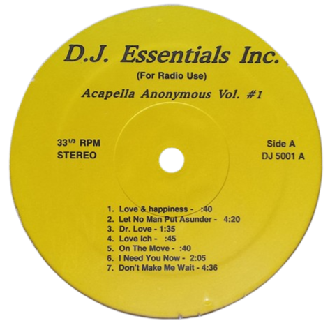 D.J. Essentials 'Acapella Anonymous Vol. #1' — Dope Jams