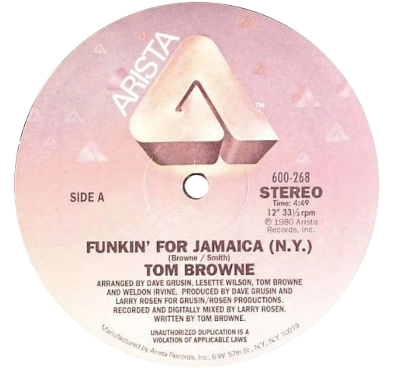 Tom Browne 'Funkin' For Jamaica / Fungi Mama'