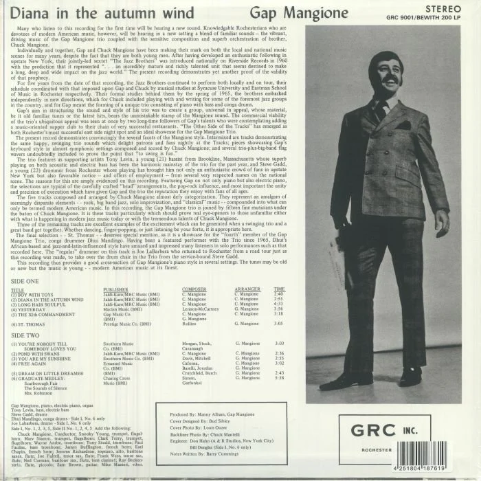 gap PRESS　2004 vol.56 Gap Mangione 'Diana In The Autumn Wind' — Dope Jams
