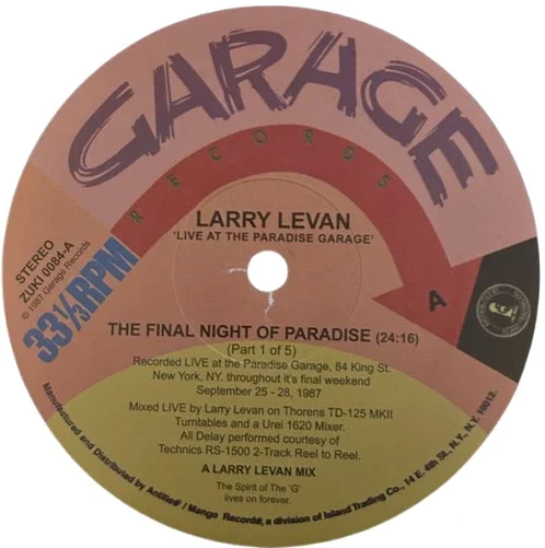 Larry Levan 'The Final Night Of Paradise: Disk 1/5'