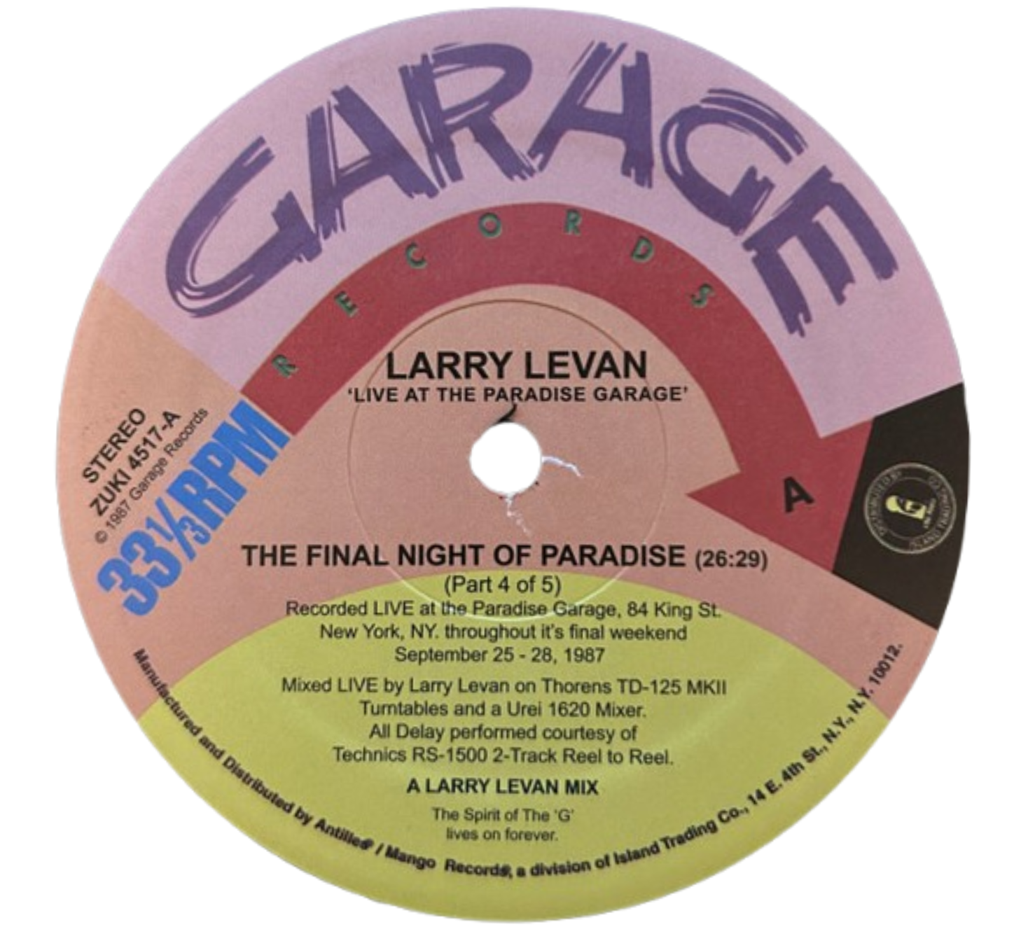 Larry Levan 'The Final Night Of Paradise: Disk 4/5'