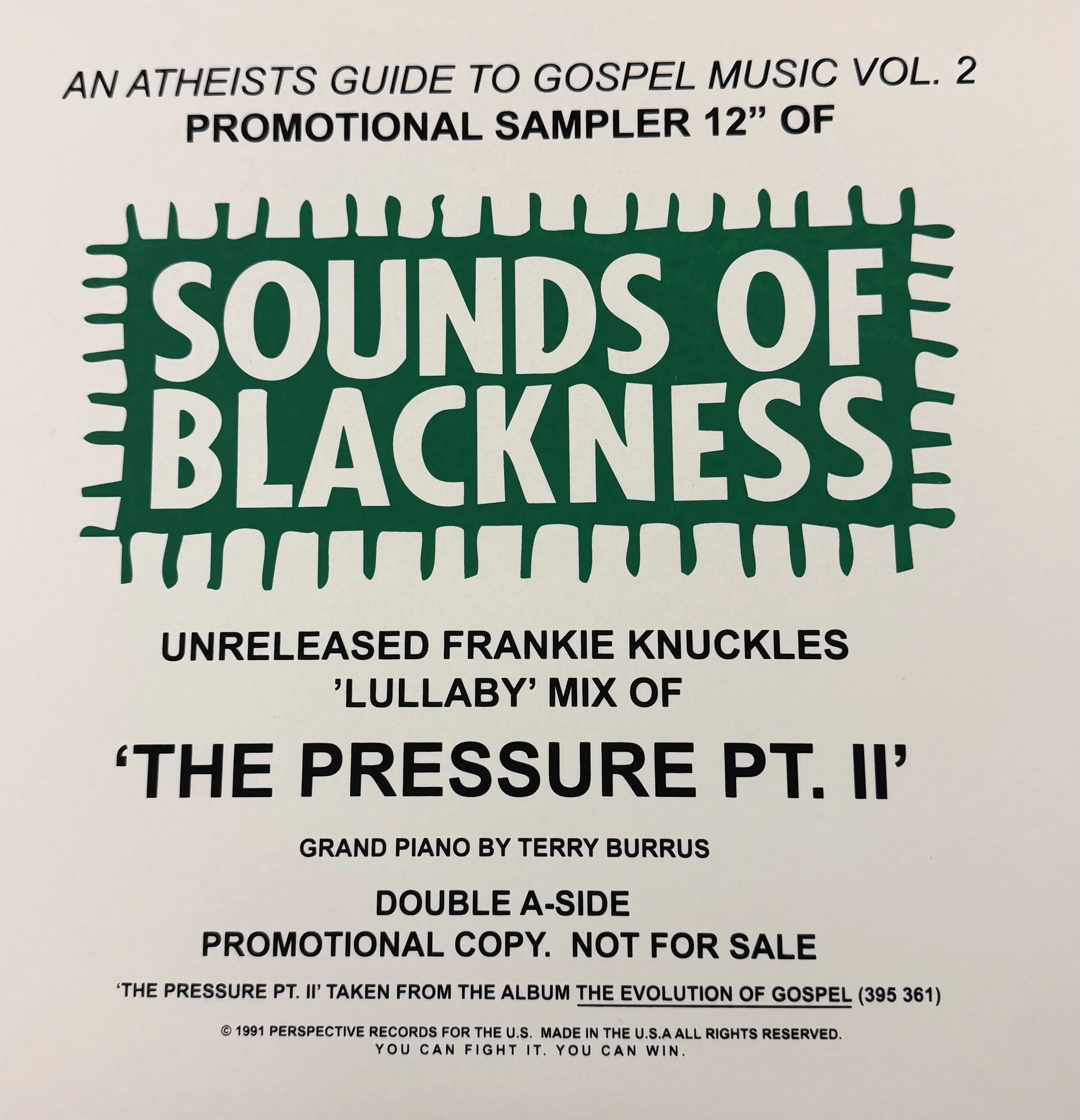 Sounds Of Blackness 'The Pressure' (Frankie Knuckles Unreleased Mix)