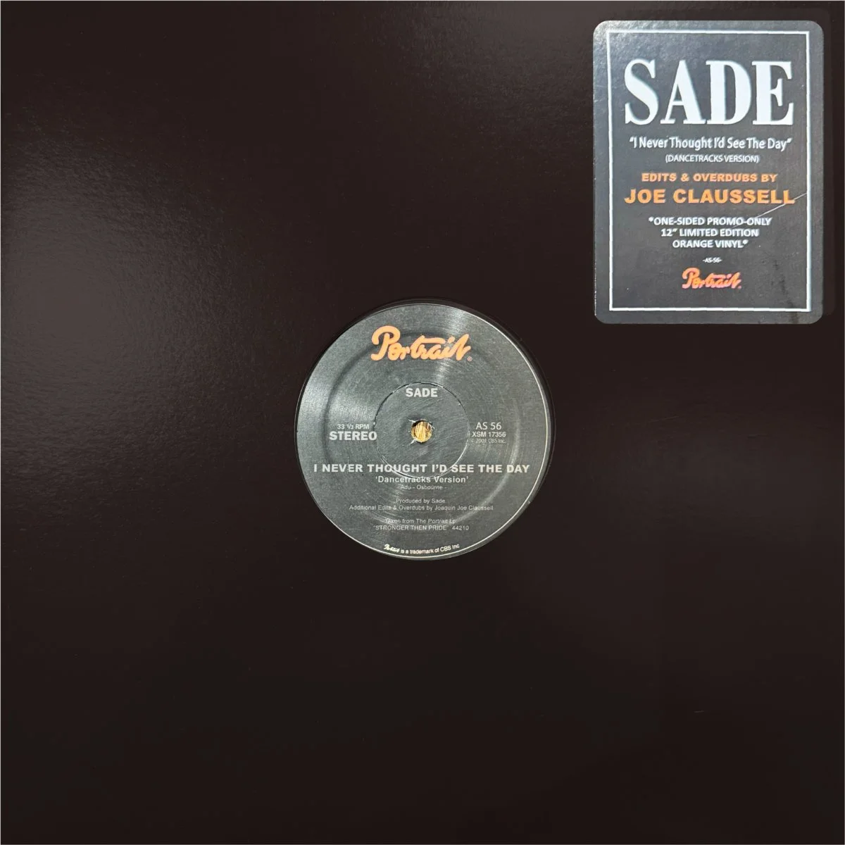 Sade 'I Never Thought I'd See The Day' [Joe Claussell Dancetracks Version]
