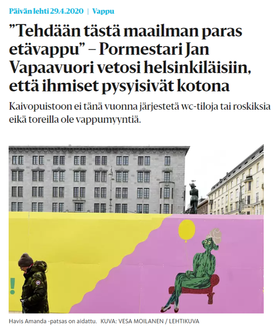 Helsingin Sanomat, 29.4.2020