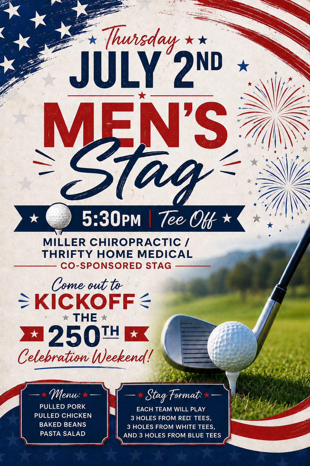 RGC Men's Stag - Sponsored by Miller Chiropractic &amp; Thrifty Home Medical