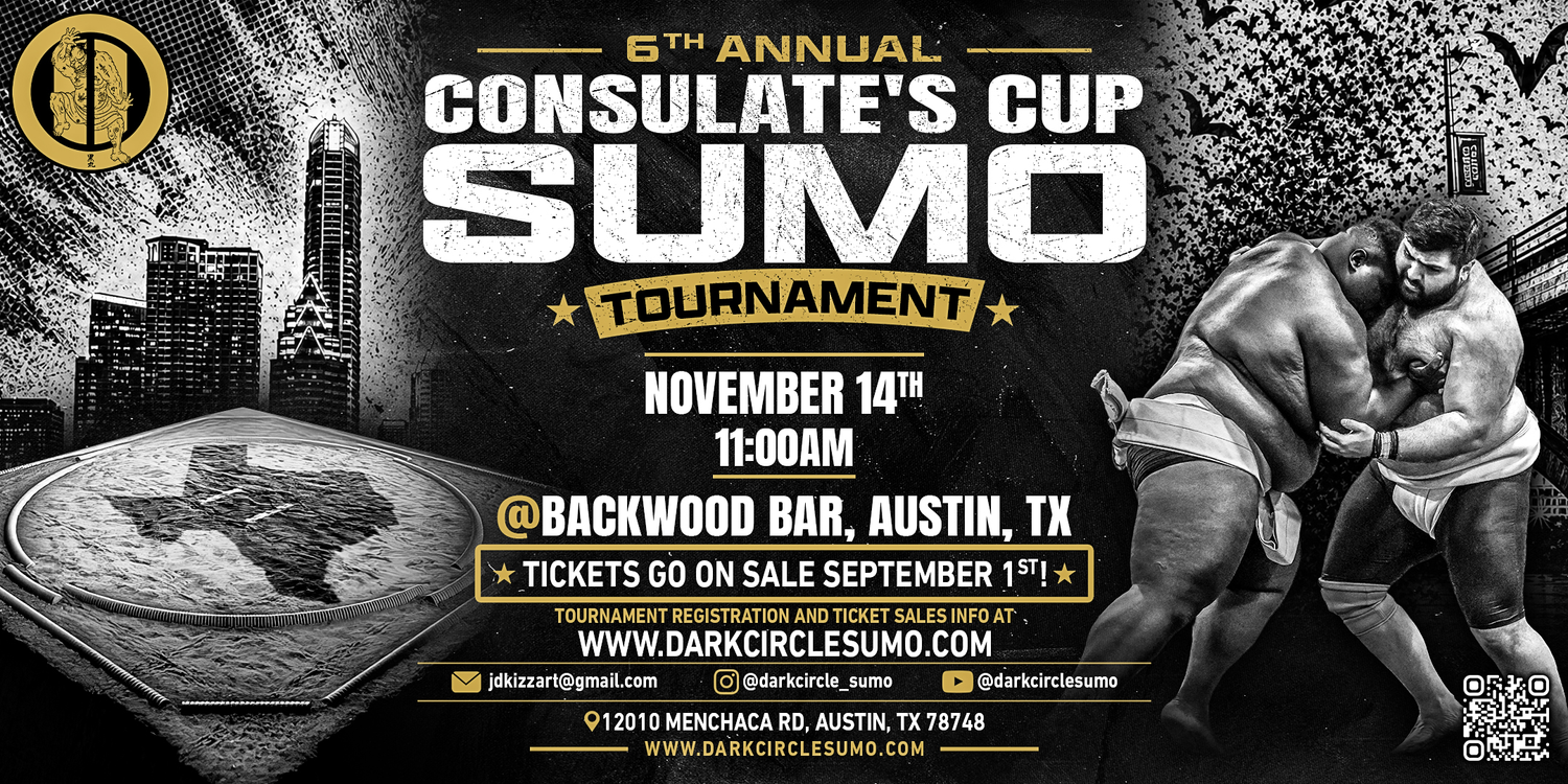 6th Annual Consulate's Cup Sumo Tournament flyer, November 14 at Backwood Bar, Austin