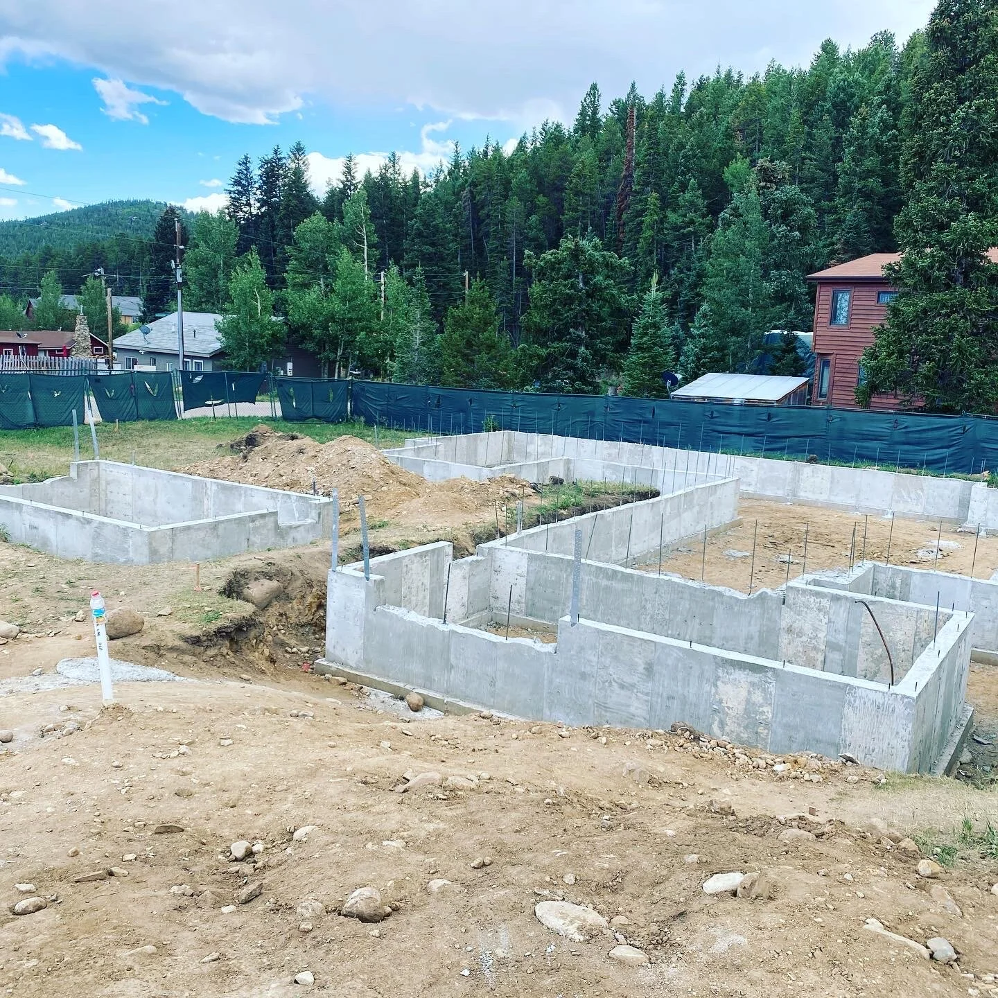 New construction foundation ready for backfill in Nederland, CO