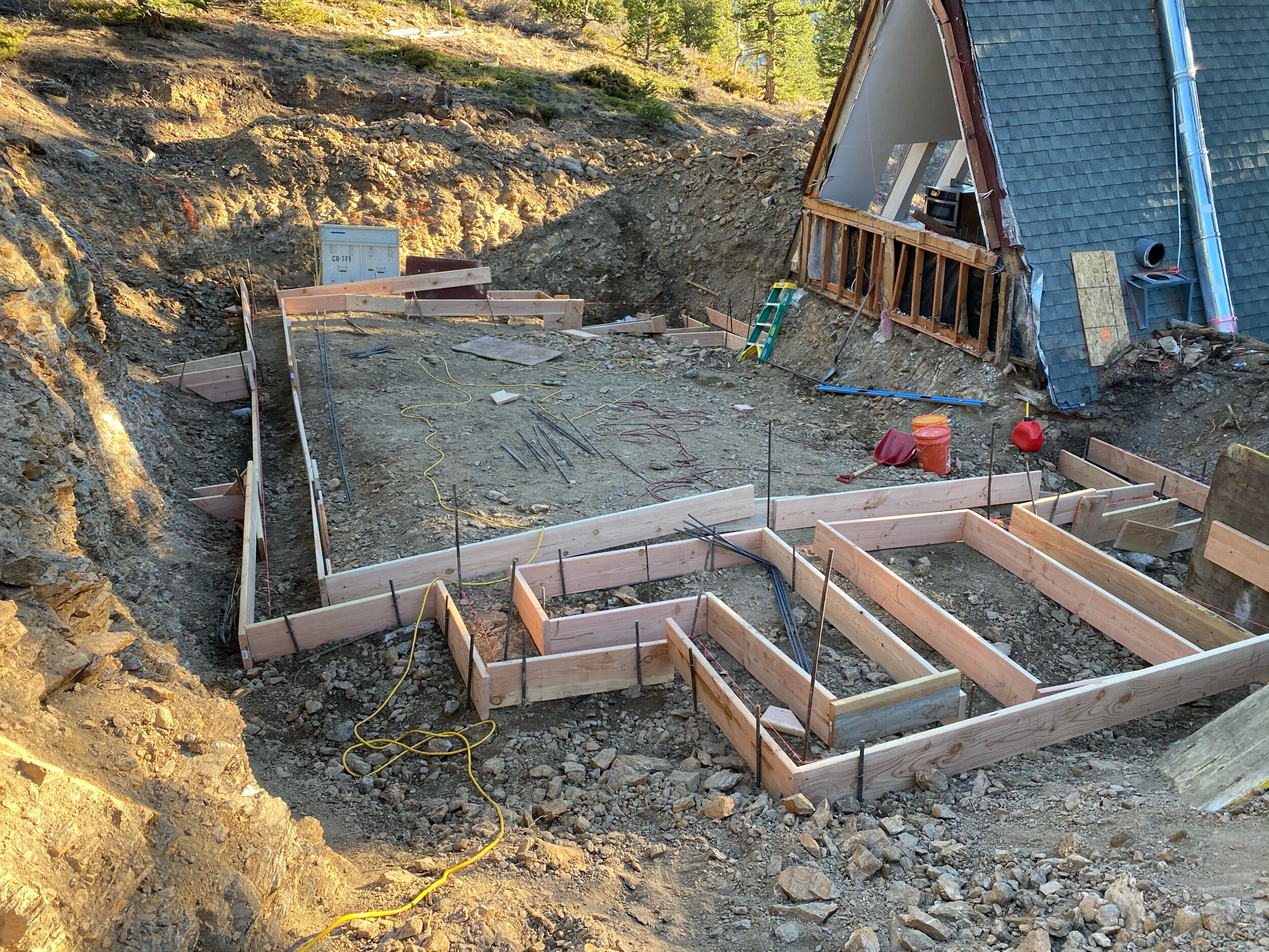 Check out how we plan to deal with the rock on this Rocky Mountain foundation installation in Nederland, CO