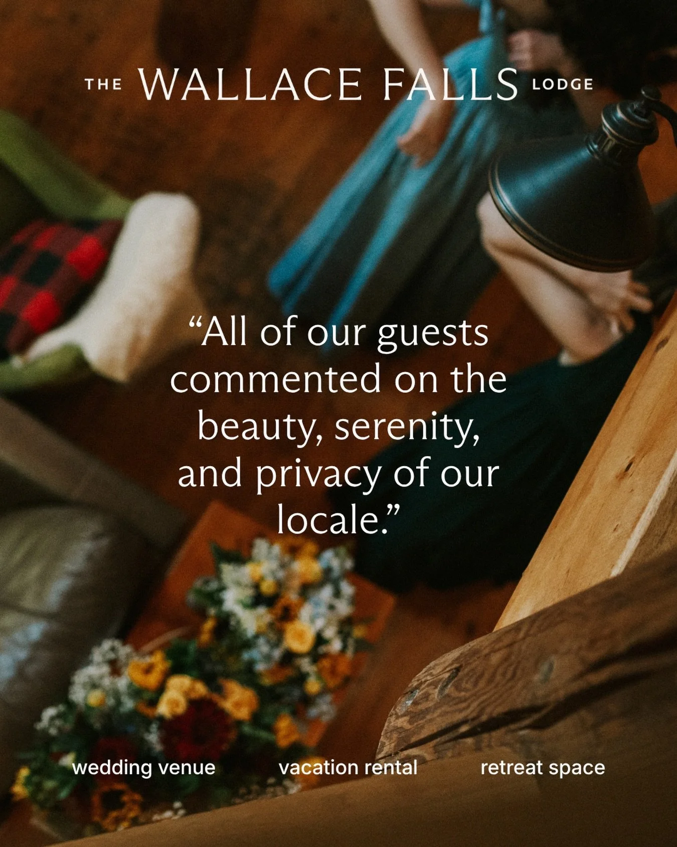 POV: they&rsquo;re talking about your wedding for months to come.

When your guests feel taken care of, it changes everything. They settle it, they &ldquo;actually&rdquo; enjoy themselves, they connect more and they stay longer!

At The Wallace Falls