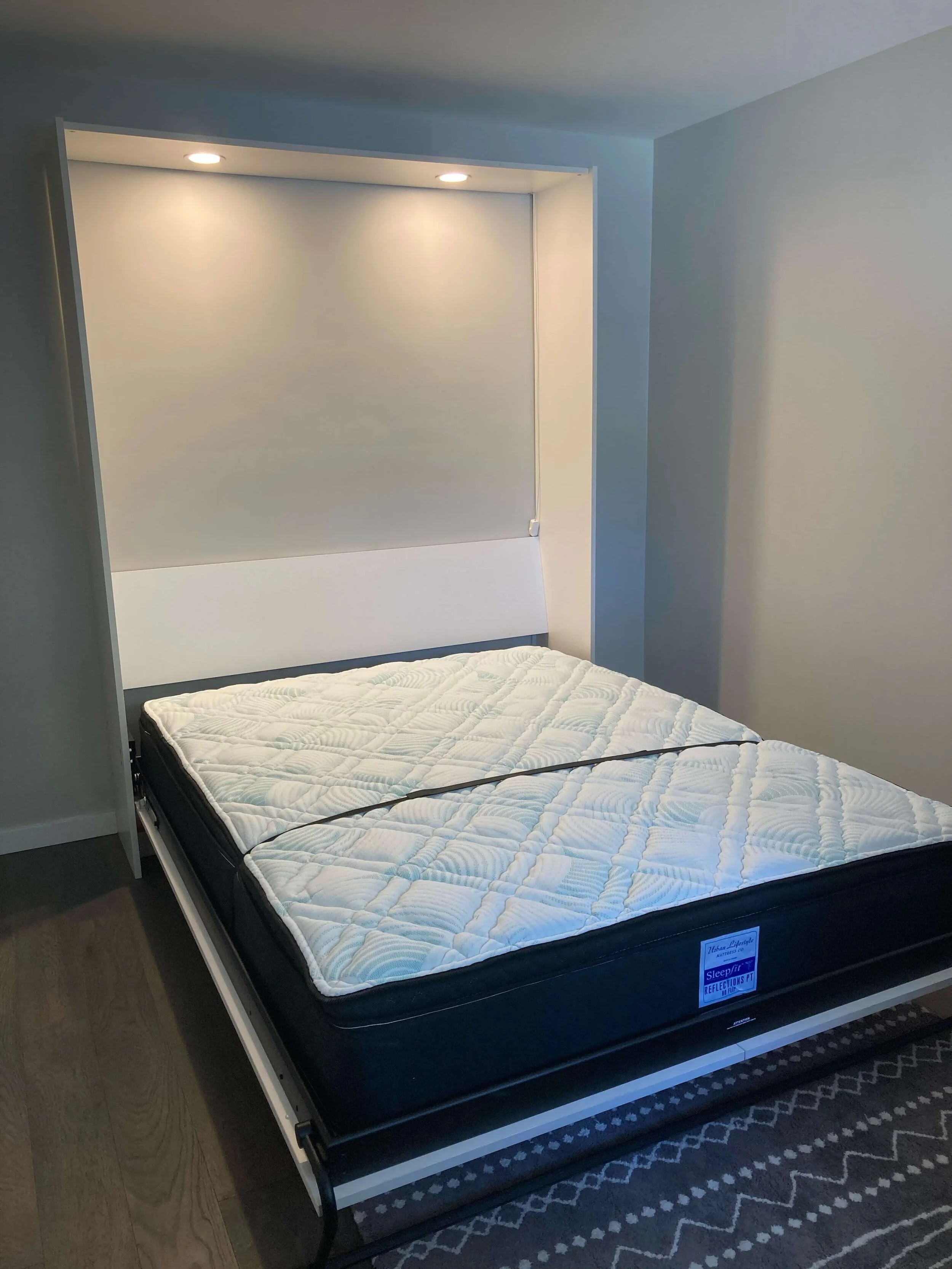 Double Murphy Bed White Solid Slab Door — Murphy Wall Beds Manitoba