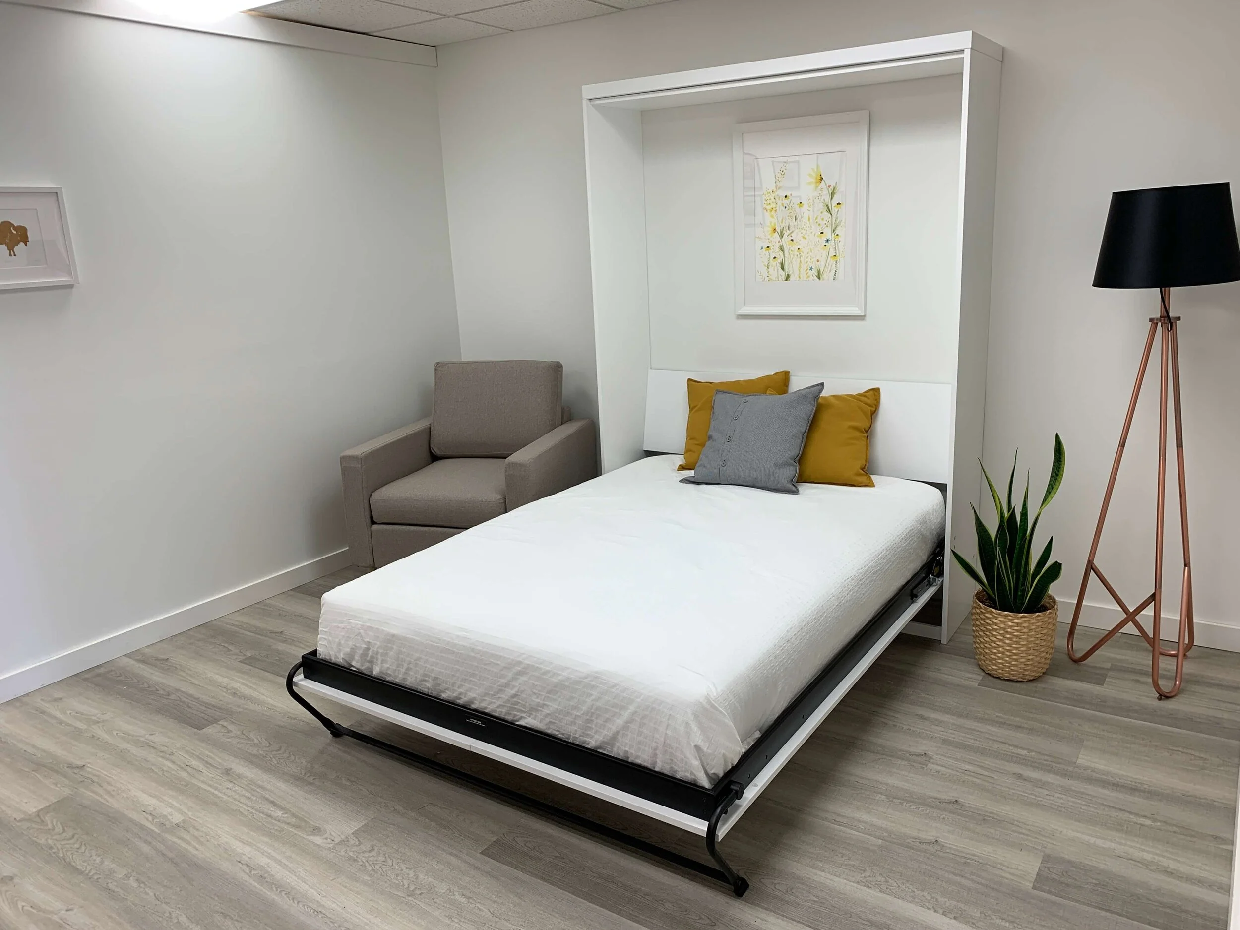 White Double Shaker Style Murphy Bed — Murphy Wall Beds Manitoba
