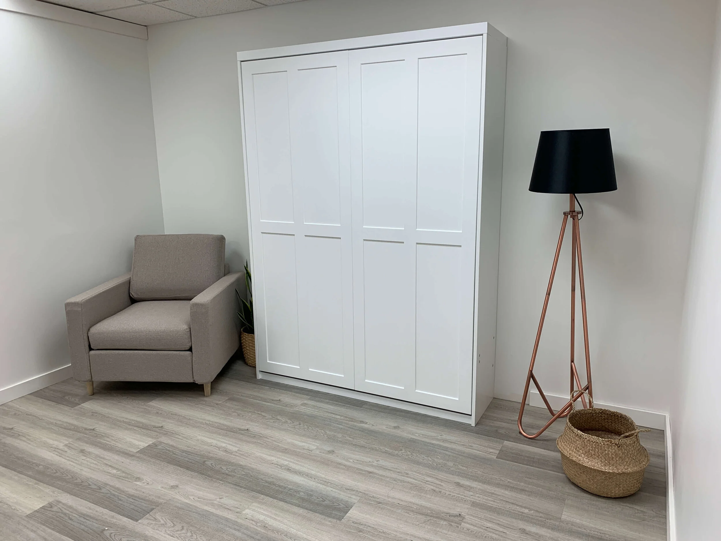 White Double Shaker Style Murphy Bed — Murphy Wall Beds Manitoba