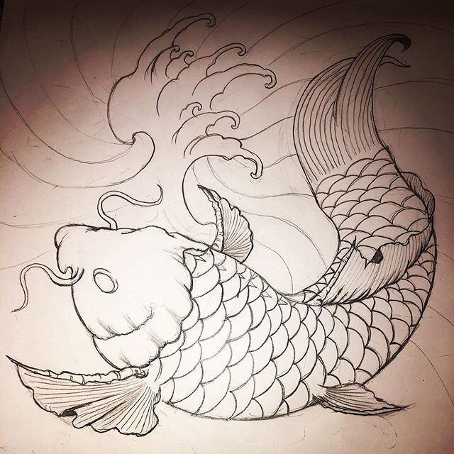 Koi fish design in progress  #koifishtattoo #sanjosetattoo #bayareatattoo#calitattoo #tattoolovers #inklovers #asiantattoo#tattooartist#newtattooartist #vietnamesetattoo#japanesetattoo#chinesetattoo#dragontattoo