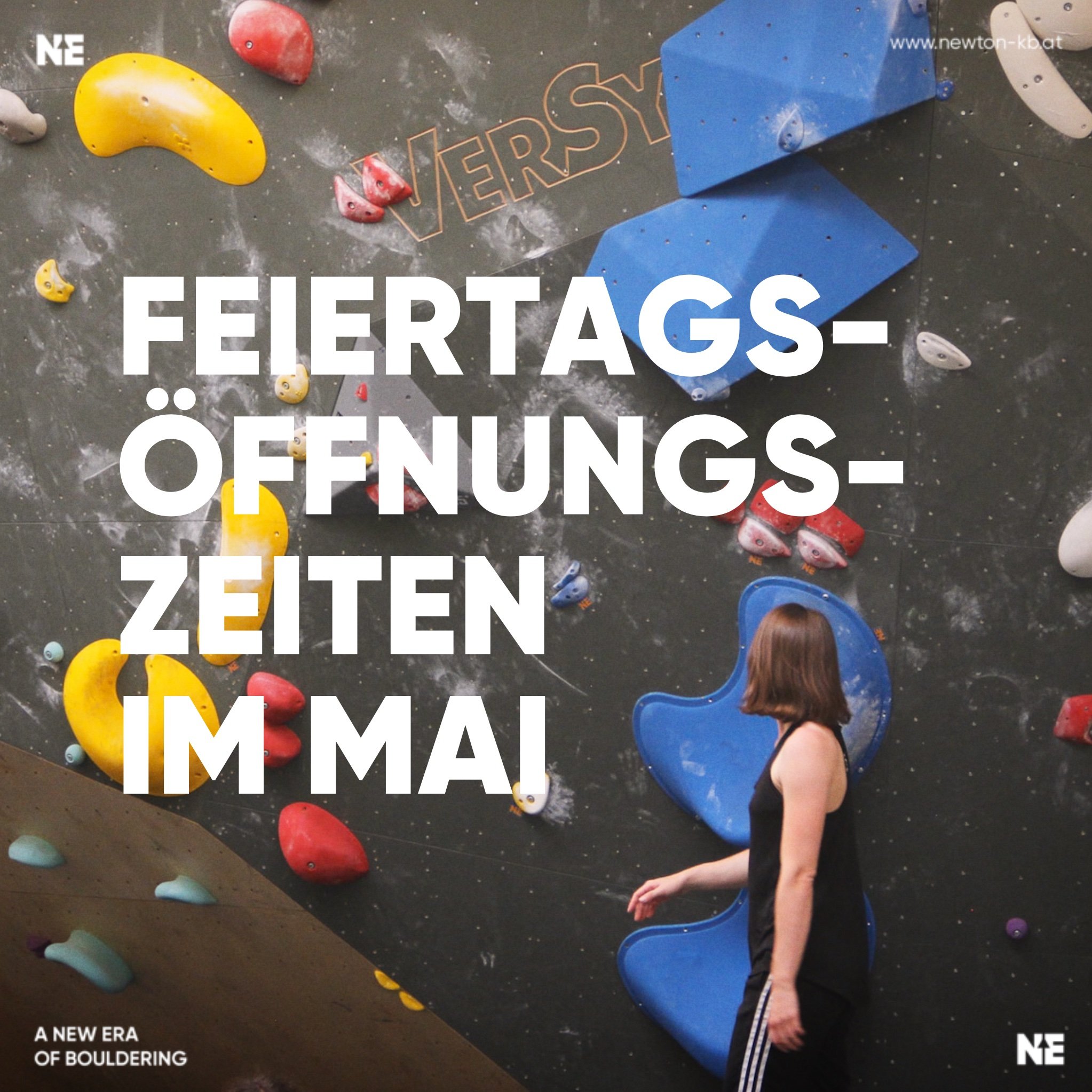 Im Mai gelten an den Feiertagen unsere normalen &Ouml;ffnungszeiten! 🧗&zwj;♀️
MI, 01.05. 10:00-22:00 (Staatsfeiertag)
DO, 09.05. 10:00-22:00 (Christi Himmelfahrt)
SO, 19.05. 10:00-22:00 (Pfingstsonntag)
MO, 20.05. geschlossen (Pfingstmontag)
DO, 30.